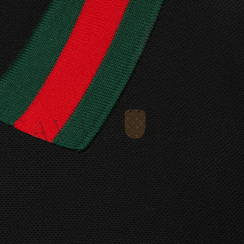 G*u*i cotton piquet polo with web collar 701735